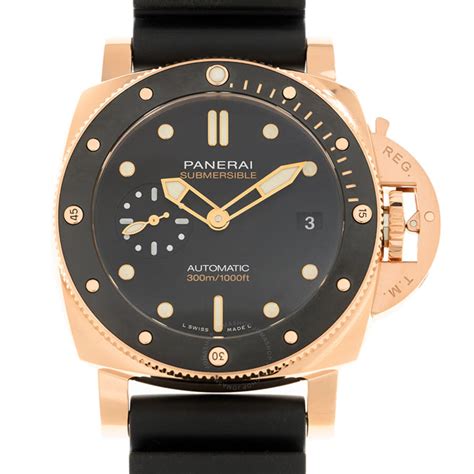 Panerai Submersible Goldtech Automatic Black Dial Men's